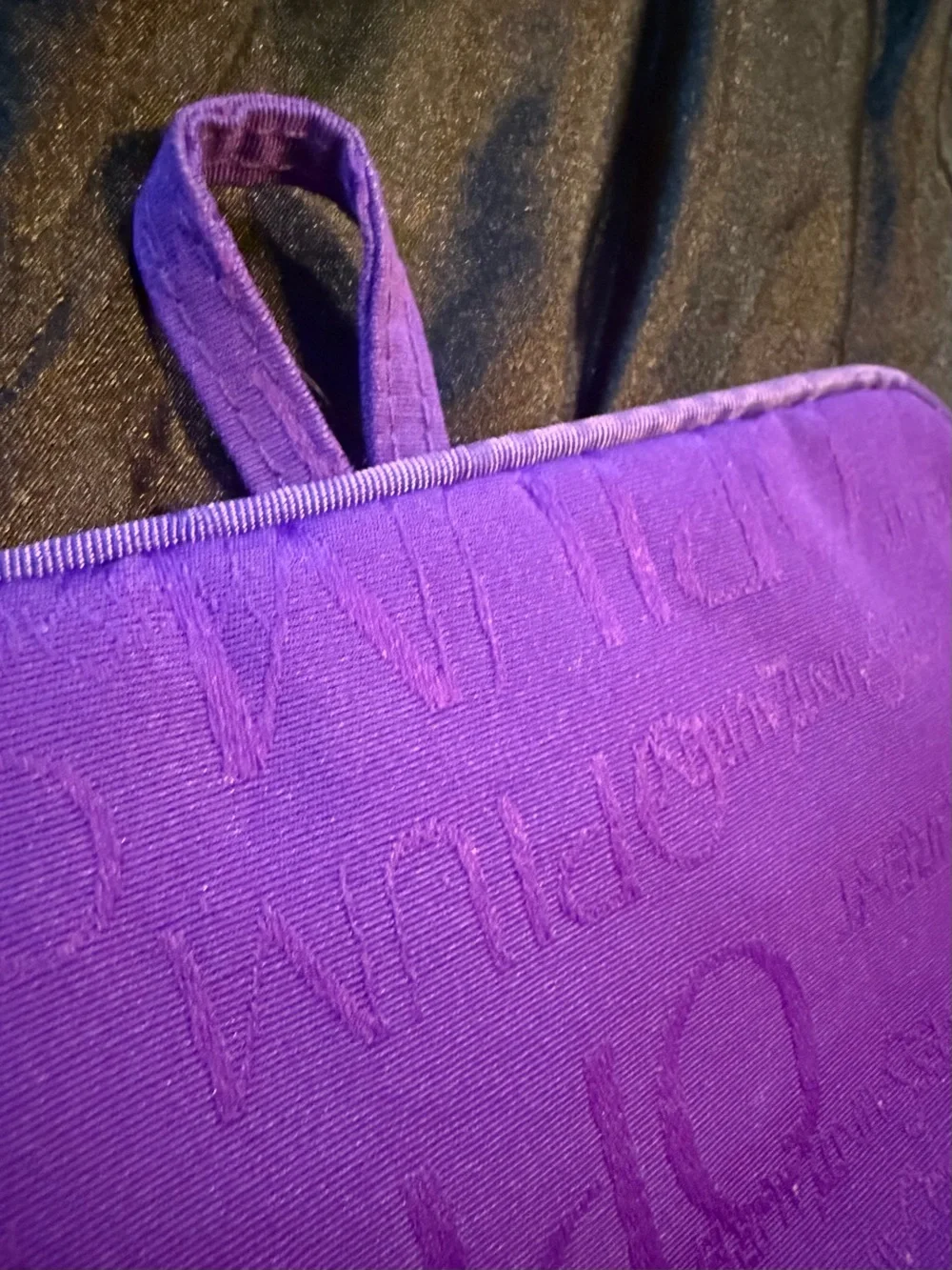 Yves Saint Laurent -Purple Logo Jacquard Clutch/Cosmetic tri fold travel bag